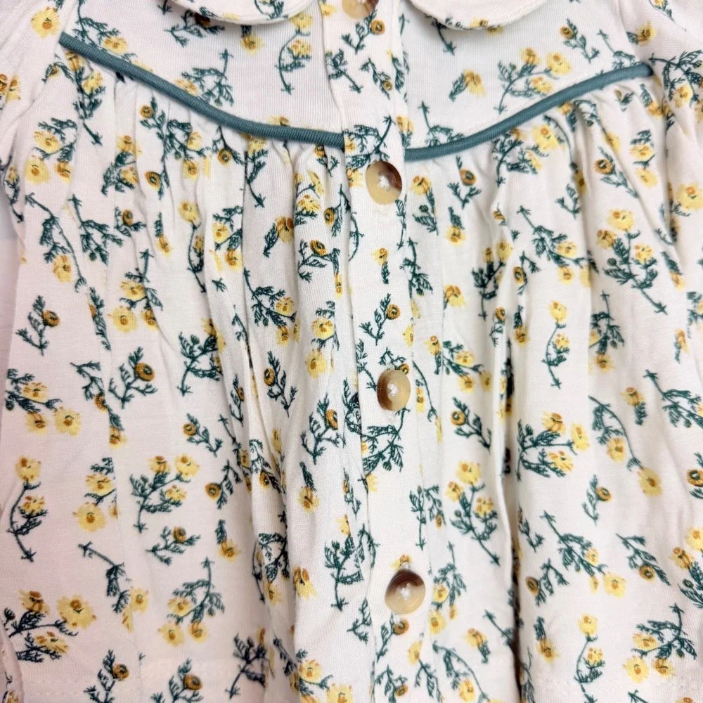 Kate Quinn Baby Girls Floral Bamboo Viscose Top and Bloomers Set Yellow 3-6M